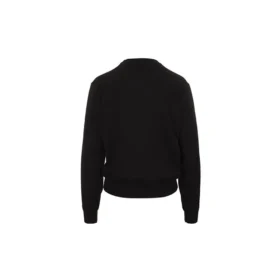 Hanorac cu guler rotund și logo, negru 595106T15511073
