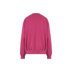 Hanorac cu guler rotund și logo script „Dark Fuchsia” 697869TMVB50507
