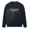 Hanorac cu guler rotund Worldwide Retail Therapy „Washed Black Yellow” 676629TLVA91361