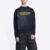 Hanorac cu guler rotund Worldwide Retail Therapy „Washed Black Yellow” 676629TLVA91361