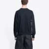 Hanorac cu guler rotund Worldwide Retail Therapy „Washed Black Yellow” 676629TLVA91361