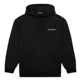 Hanorac cu mâneci lungi pentru bărbați Balenciaga FW21 cu imprimeu logo, negru 600583TIV841070