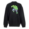 Hanorac din bumbac cu guler rotund și imprimeu Hulk Balenciaga x Marvel „Negru” 671125TLV581000