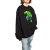 Hanorac din bumbac cu guler rotund și imprimeu Hulk Balenciaga x Marvel „Negru” 671125TLV581000
