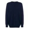 Hanorac din tricot de cașmir cu guler rotund și logo pe spate „Navy” 583111T40924140
