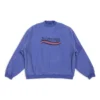 Hanorac oversized cu desen realizat manual, inspirat din Political Campaign, „Blue” 720428TNVE84119