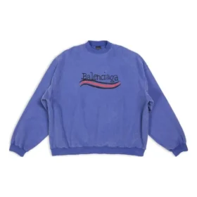 Hanorac oversized cu desen realizat manual, inspirat din Political Campaign, „Blue” 720428TNVE84119 Hanorac oversized cu desen realizat manual, inspirat din Political Campaign, „Blue” 720428TNVE84119