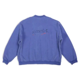 Hanorac oversized cu desen realizat manual, inspirat din Political Campaign, „Blue” 720428TNVE84119 Hanorac oversized cu desen realizat manual, inspirat din Political Campaign, „Blue” 720428TNVE84119
