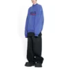 Hanorac oversized cu desen realizat manual, inspirat din Political Campaign, „Blue” 720428TNVE84119