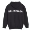 Hanorac pentru bărbați Balenciaga cu imprimeu mare al logo-ului, negru 556143TAV371000