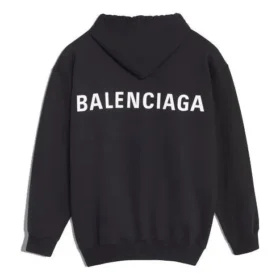 Hanorac pentru bărbați Balenciaga cu imprimeu mare al logo-ului, negru 556143TAV371000 Hanorac pentru bărbați Balenciaga cu imprimeu mare al logo-ului, negru 556143TAV371000