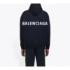 Hanorac pentru bărbați Balenciaga cu imprimeu mare al logo-ului, negru 556143TAV371000