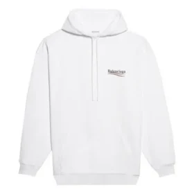 Hanorac pentru bărbați Balenciaga cu logo al Political Campaign, alb, 600583TIV539040 Hanorac pentru bărbați Balenciaga cu logo al Political Campaign, alb, 600583TIV539040