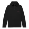 Hanorac pentru bărbați Balenciaga cu logo brodat, fermoar pe jumătate și guler înalt, negru 486144TWK521000
