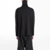 Hanorac pentru bărbați Balenciaga cu logo brodat, fermoar pe jumătate și guler înalt, negru 486144TWK521000