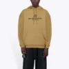 Hanorac pentru bărbați Balenciaga Paris cu imprimeu de lauri, din fleece, kaki 570811TIV259605