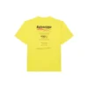 Hanorac pentru bărbați Balenciaga, spălat chimic, croi drept, cu imprimeu logo, lejer, cu mâneci scurte, galben 651795TKVF87175