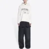 Hanorac pentru bărbați Balenciaga x RuPaul Crossover FW21 cu imprimeu alfabetic, alb cremos 670946TLV569057