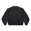 Hanorac rotund cu decupaje, oversized „Black Faded” 762718TPVD91055