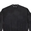 Hanorac rotund cu decupaje, oversized „Black Faded” 762718TPVD91055