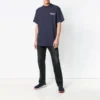 Hanorac unisex cu mânecă scurtă și imprimeu logo, albastru marin 556150TAV444128