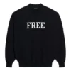Hanorac unisex FW21 cu guler rotund și imprimeu gratuit, negru 652981TKVD41070