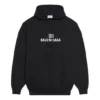 Hanorac unisex FW21 din fleece cu imprimeu logo, mâneci lungi și glugă, negru 600583TKVI81070