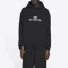 Hanorac unisex FW21 din fleece cu imprimeu logo, mâneci lungi și glugă, negru 600583TKVI81070