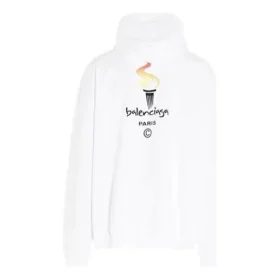 Hanorac unisex oversize cu logo, alb 620973TIV459040
