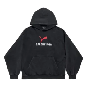Hanorace Balenciaga x Puma, croială medie, „Black Faded” 767877TTVA41041