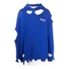 Hanorace „Blue” cu imprimeu de Political Campaign distrus 662718T32124691