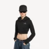 Hanorace cocoon pentru femei, negru