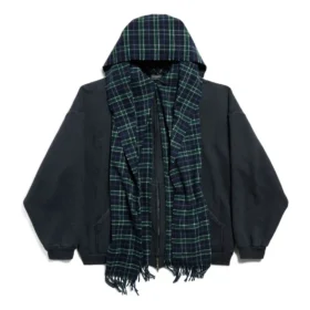 Hanorace cu eșarfe și fermoar integral Unity Sports Icon Oversized „Dark Blue” 794747TQVM24021