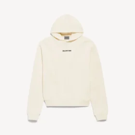 Hanorace cu glugă Balenciaga pentru femei, croială medie, de culoare crem