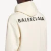 Hanorace cu glugă Balenciaga pentru femei, croială medie, de culoare crem