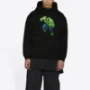 Hanorace cu glugă Balenciaga x Marvel Hulk, croială medie „Negru” 600583TLV581000
