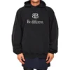 Hanorace cu glugă BB Be Different „Negru Alb” 720406TNVB41070