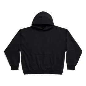Hanorace cu glugă, croială medie „Black Faded” 742603TOVF39034