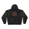 Hanorace cu glugă Crypto, croială medie „Black Faded” 742603TOVN71055