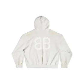 Hanorace cu glugă Crypto, croială medie „Off White” 742603TOVU7