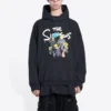 Hanorace cu glugă din bumbac Balenciaga x THE SIMPSONS, croială largă „Black” 674986TLVG81000