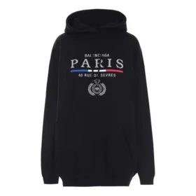Hanorace cu glugă din bumbac BB Paris Flag „Negru” 570811TGV681000