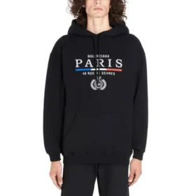Hanorace cu glugă din bumbac BB Paris Flag „Negru” 570811TGV681000