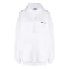 Hanorace cu glugă din bumbac cu logo Small Label, colecția SS21, alb, 578135TJV859040