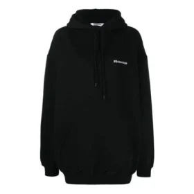 Hanorace cu glugă din bumbac cu logo SS21, negru 578135TJV851070