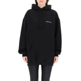 Hanorace cu glugă din bumbac cu logo SS21, negru 578135TJV851070