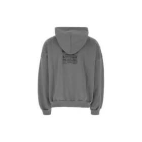 Hanorace cu glugă și etichetă de întreținere, croială medie „Grey Black” 725565TNVL61219 Hanorace cu glugă și etichetă de întreținere, croială medie „Grey Black” 725565TNVL61219