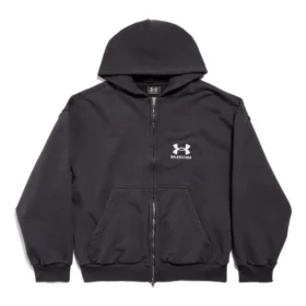 Hanorace cu glugă și fermoar Balenciaga x Under Armour „Black White” 803264TRVB89034