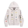 Hanorace cu glugă și fermoar Business English „Off White” 788243TQVH69016