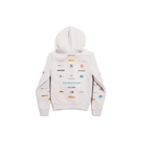 Hanorace cu glugă și fermoar Business English „Off White” 788243TQVH69016
